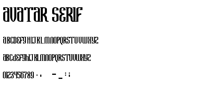 Avatar Serif font